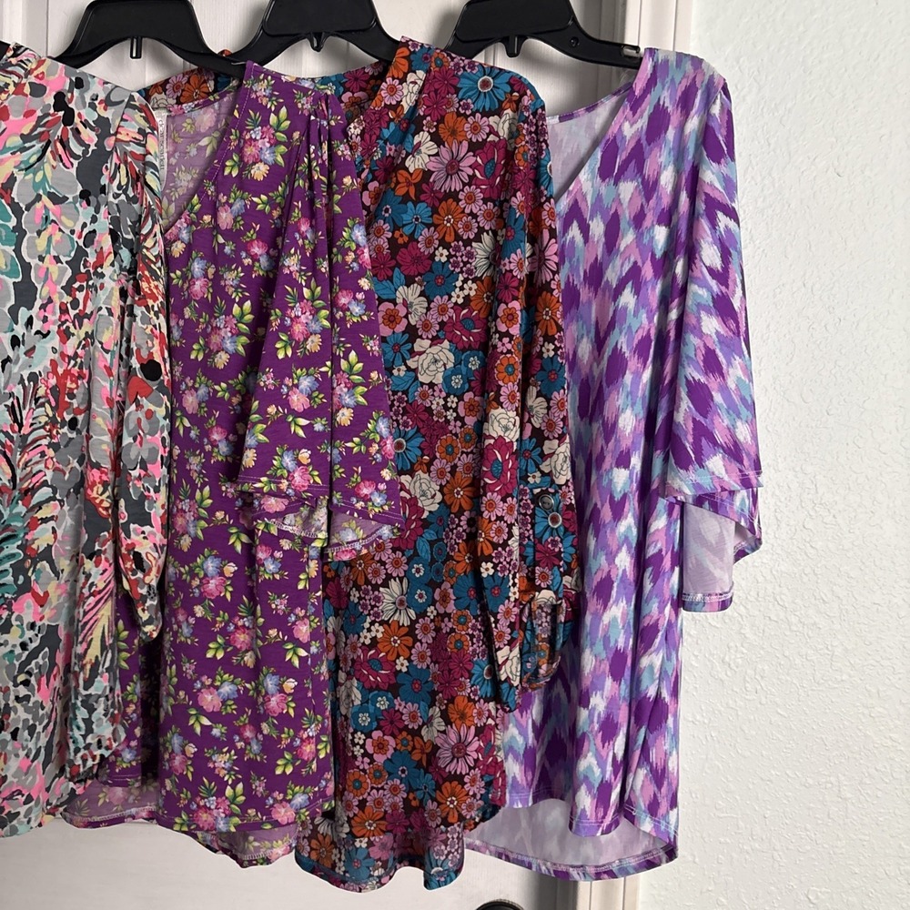 Dear Scarlett Tops Womens Size M colorful floral lot of 4 Liz Lizzy blouses - Picture 2 of 11